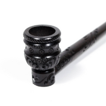 Load image into Gallery viewer, 9&quot; Hand-carved Ebony Wood Pipe Natural Wood
